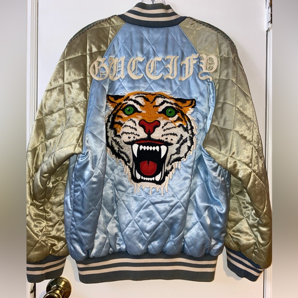 Authentic Gucci Guccify Bomber Jacket with Tiger Embroidery